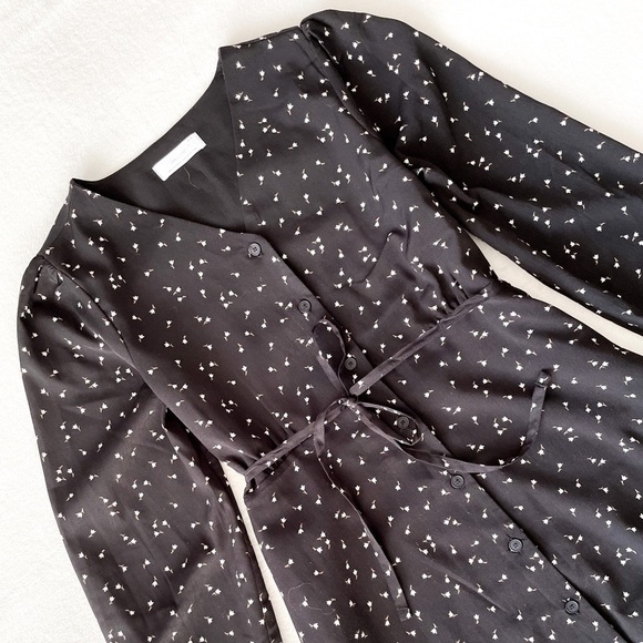 OAK + Fort Ditsy Floral Midi Dress - Picture 2 of 11